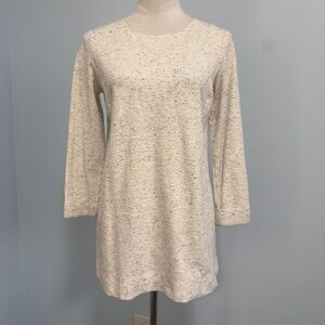 J. Jill Women’s Speckled 3/4 Sleeve Sweater Sweatshirt Size XS Oatmeal